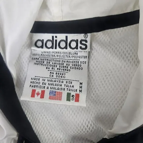 Vintage 90s Adidas Originals Windbreaker Jacket Football Mens Medium Sportswear